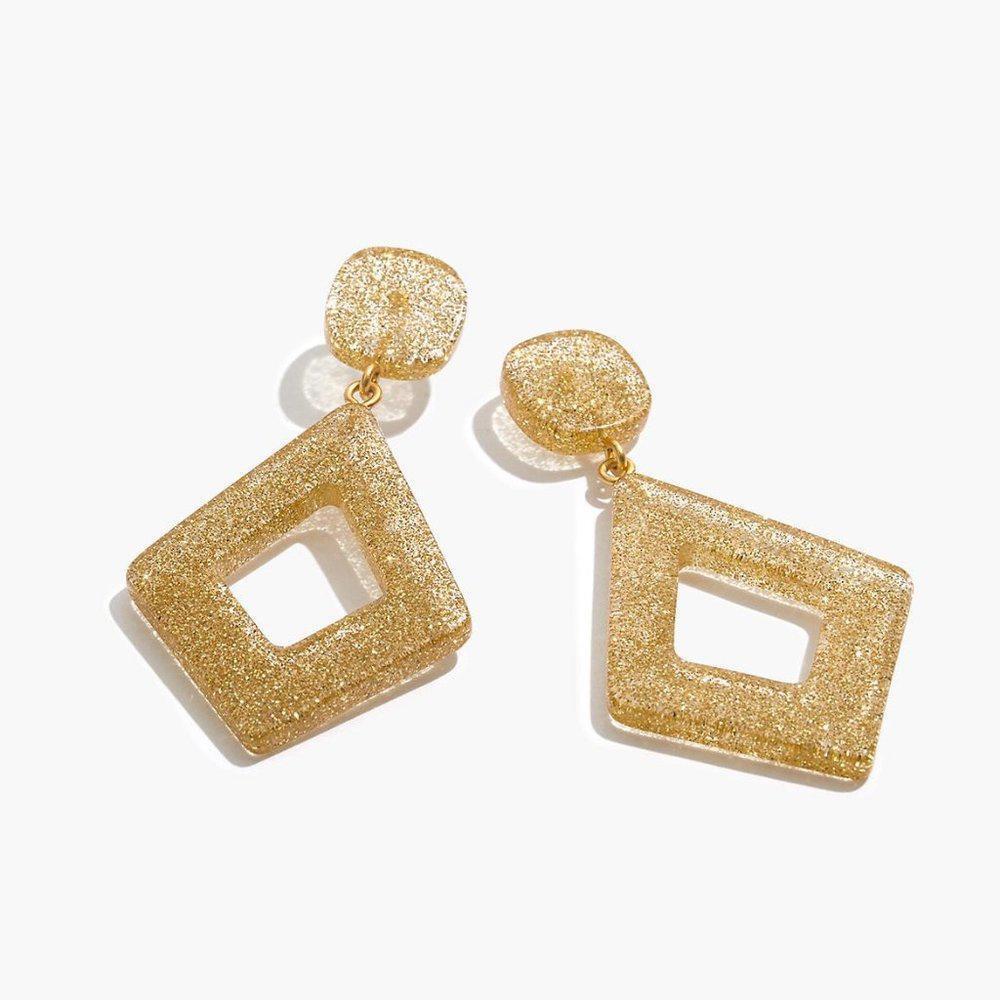 Madewell Glitter Diamond Shaped Statement Earrings